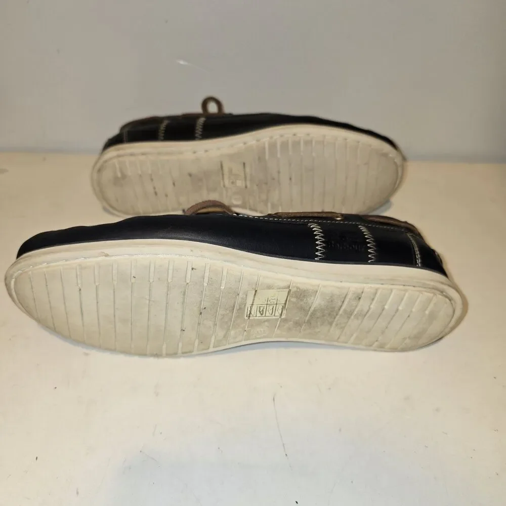 Barbour Capstan Deck /Boat Shoe Size 8, Soft Leather Black